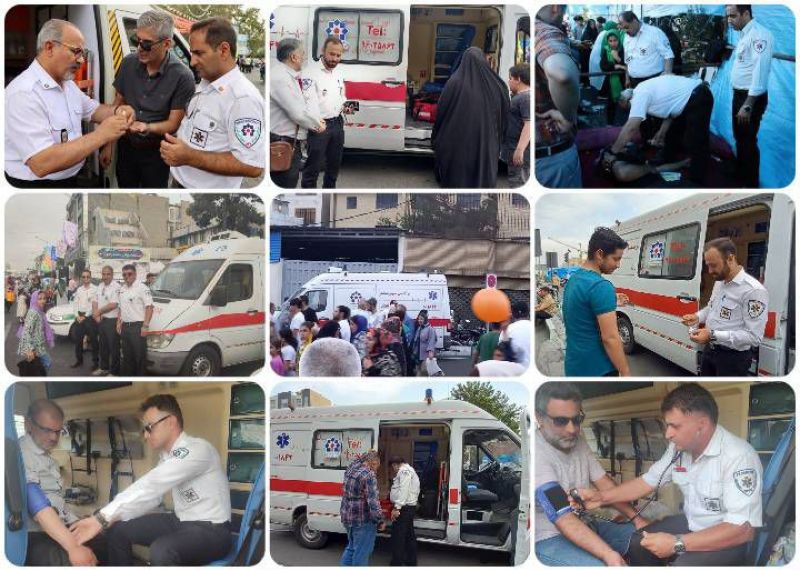  استقرار ۵دستگاه آمبولانس‌ و تیم‌های فوریت‌های پزشکی شرکت شهر سالم در مراسم میهمانی غدیر