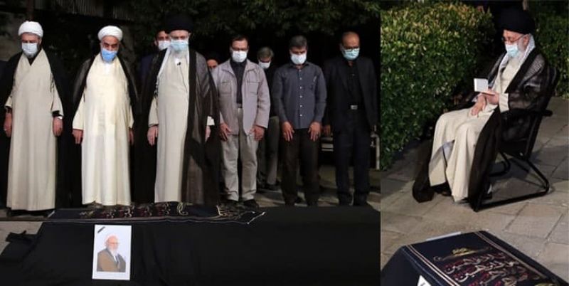 رهبر انقلاب بر پیکر علامه حسن‌زاده‌آملی نماز اقامه کردند 