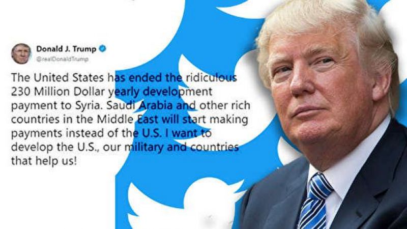 ترامپ در توئیتی اعلام کرد؛پایان کمک ۲۳۰ میلیون دلاری آمريکا به سوريه 