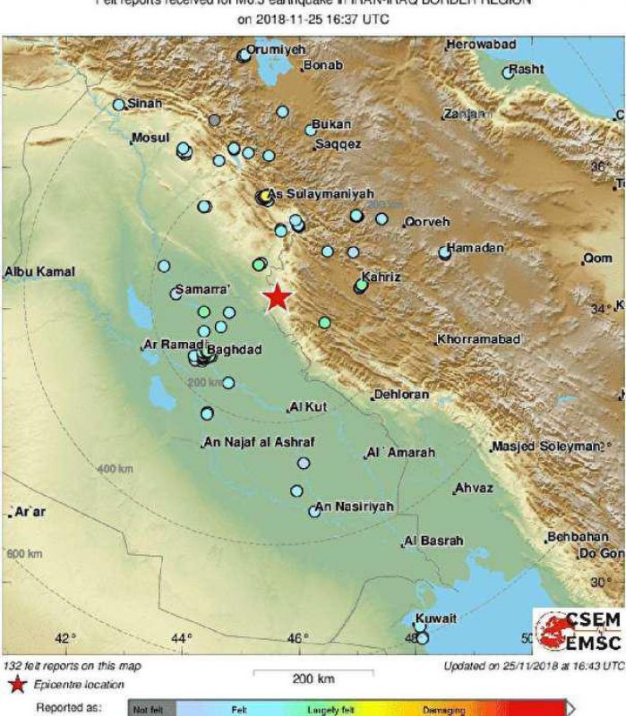 وقوع زلزله 6.4 ریشتری کرمانشاه/156 مصدوم؛ تلفات جانی گزارش نشده است