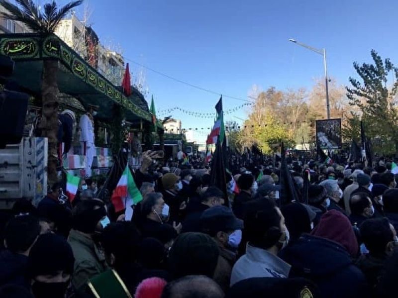 مراسم تشییع پیکر ۱۵۰ شهید گمنام از دانشگاه تهران 