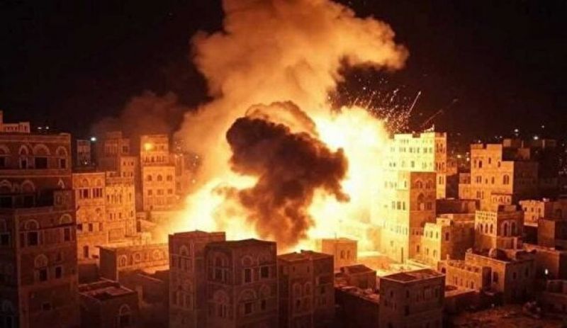 حملات گسترده هوایی آمریکا به مناطق مختلف یمن 
